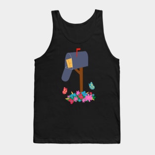 Mailbox, Flowers, and Butterflies Tank Top